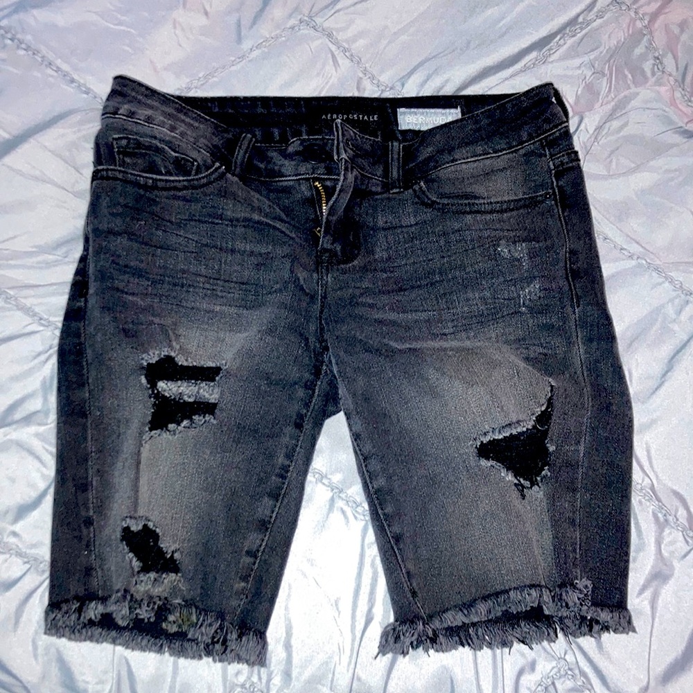 Black Jean shorts